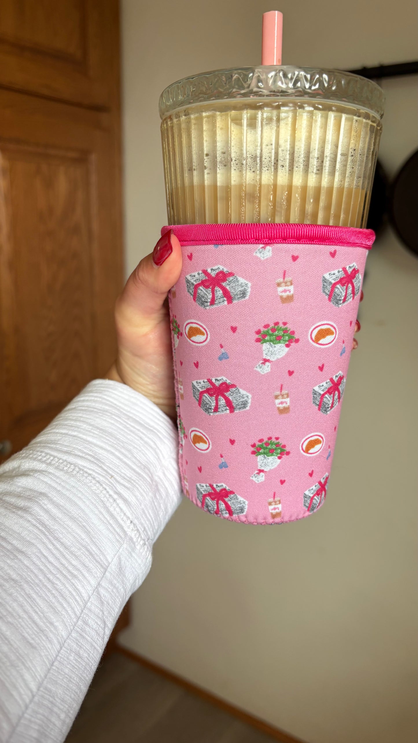 Pink Girly Things Croissant Drink Sleeve