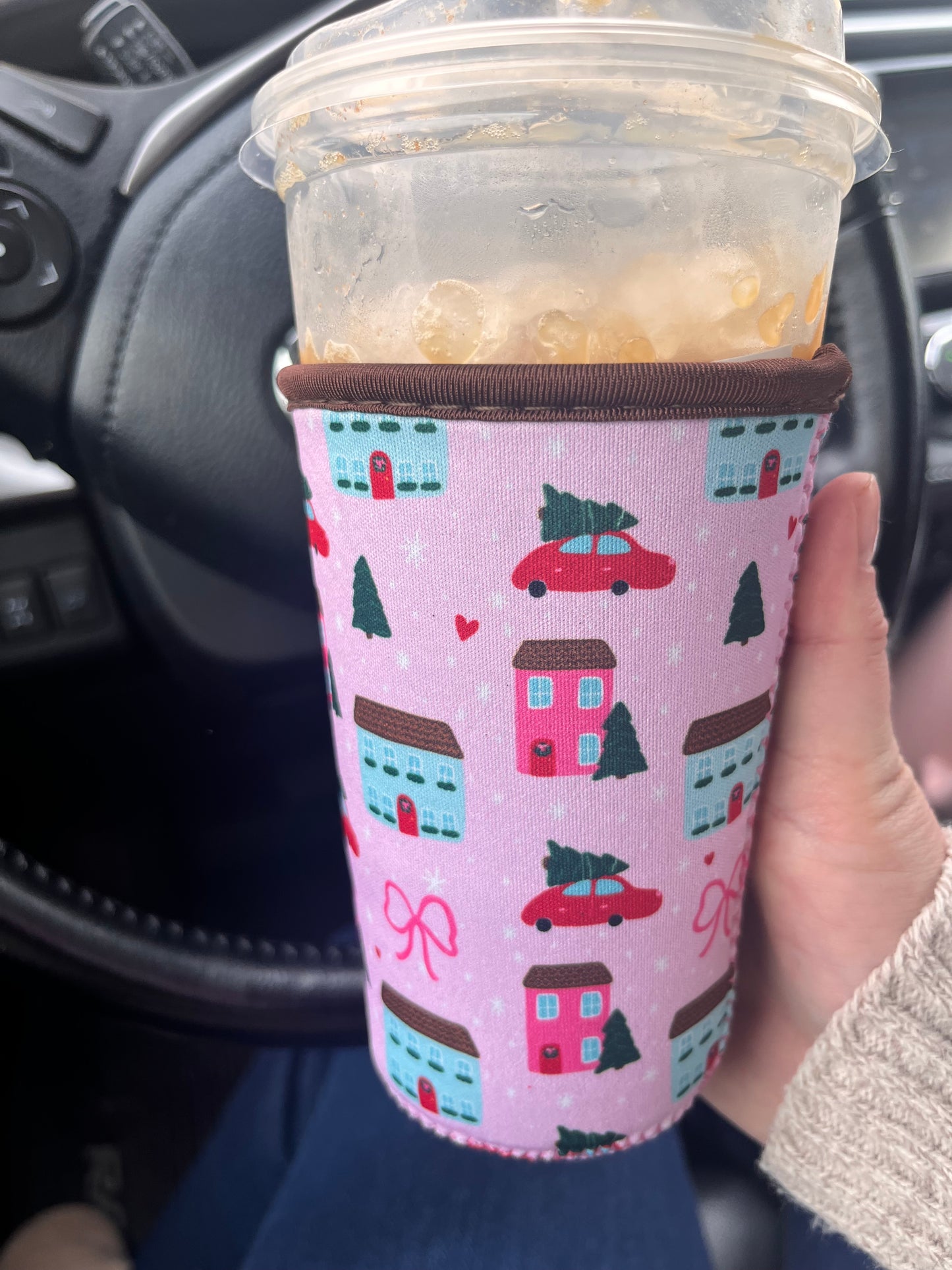 Pink Christmas Drink Sleeve