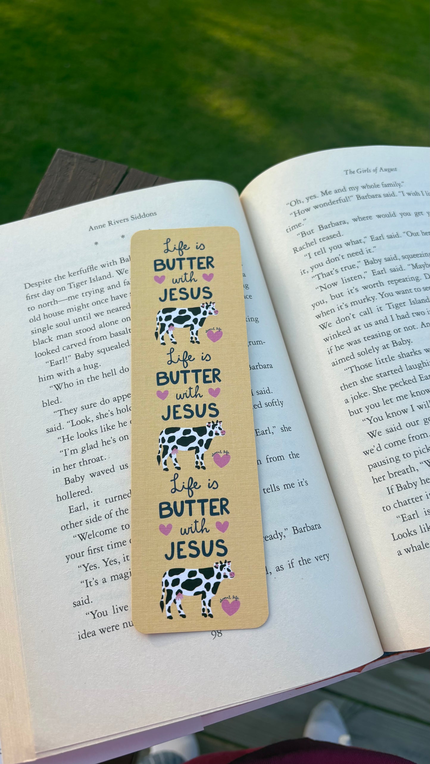 Butter with Jesus Linen Bookmark