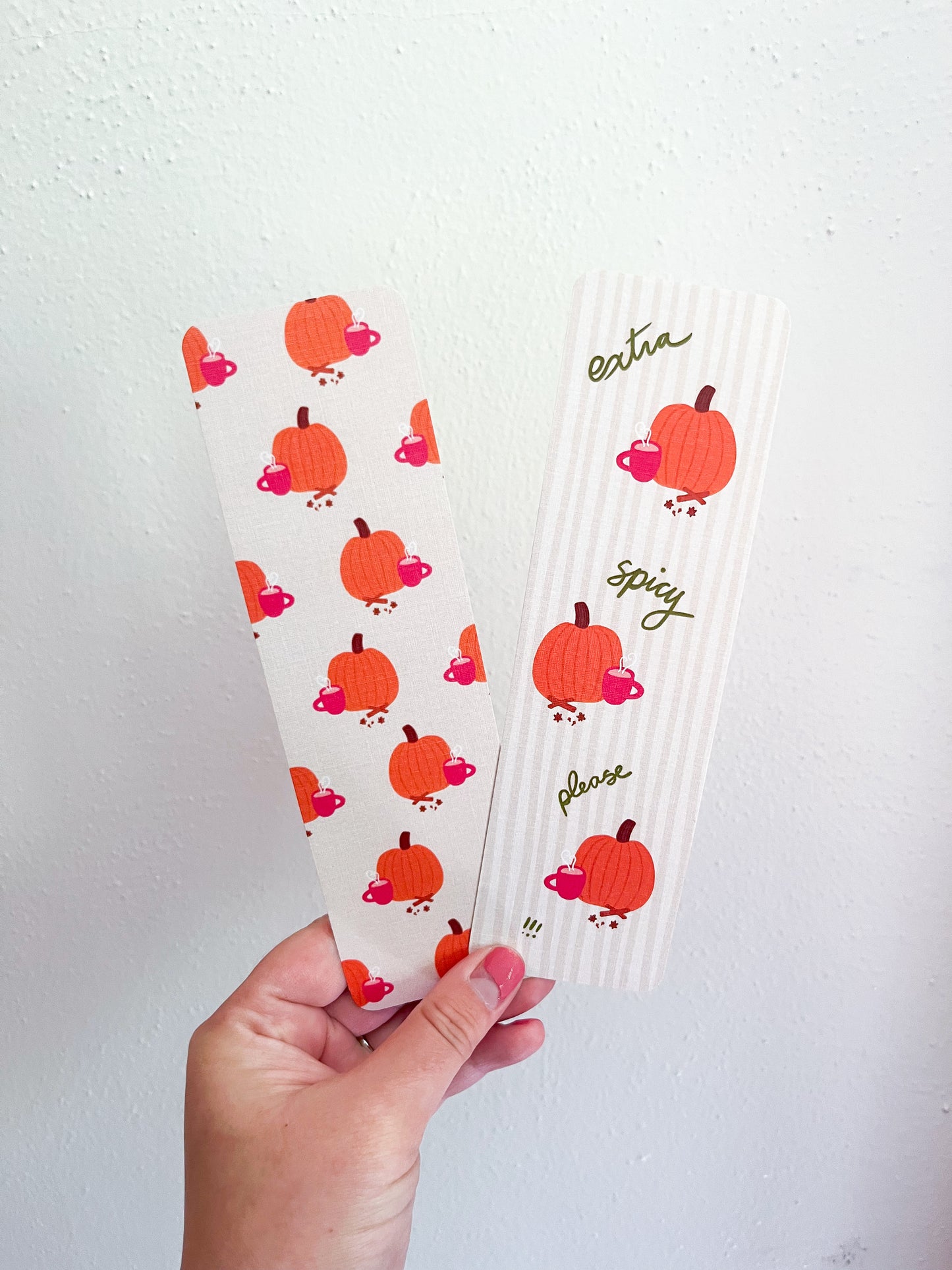 Pumpkin Spice Linen Bookmark Set