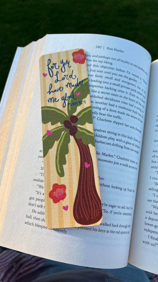 Made Me Glad Linen Bookmark