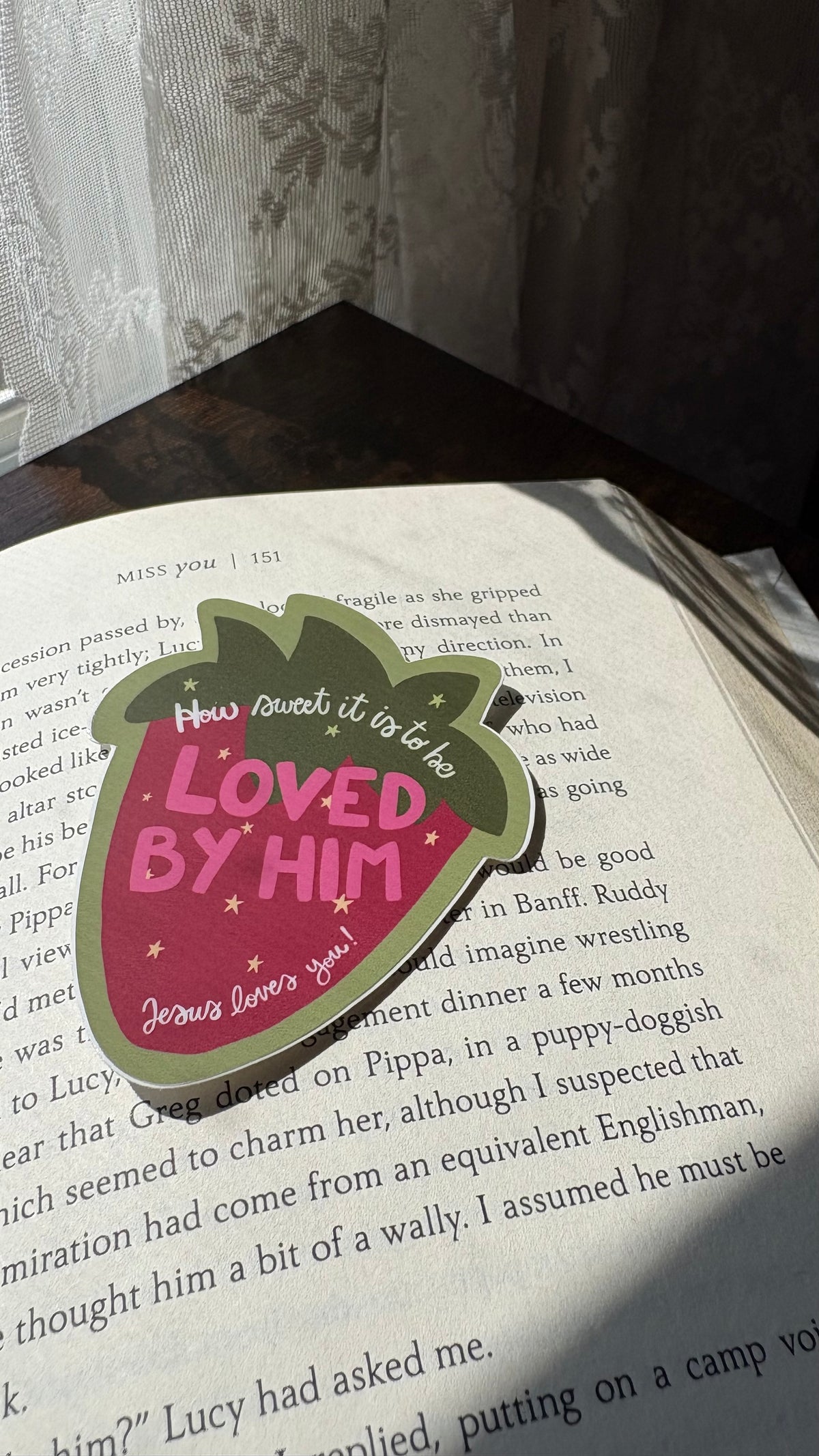 Loved by Him Strawberry Sticker