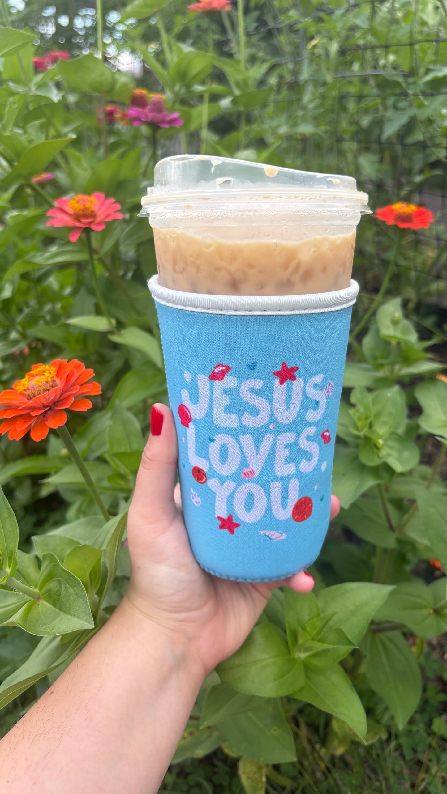 Blue JLY Seashell Drink Sleeve