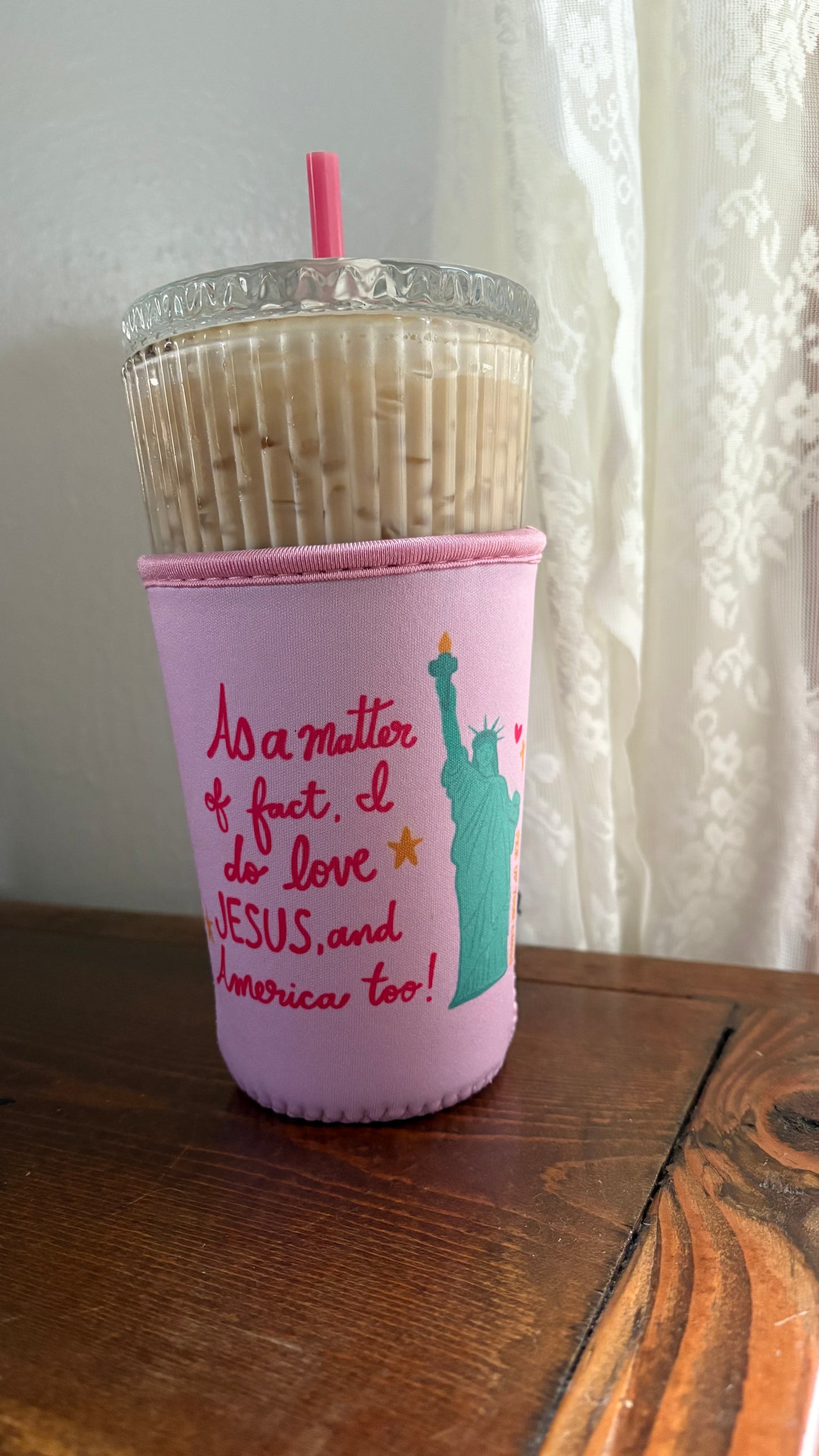 Loves Jesus and America Drink Sleeve