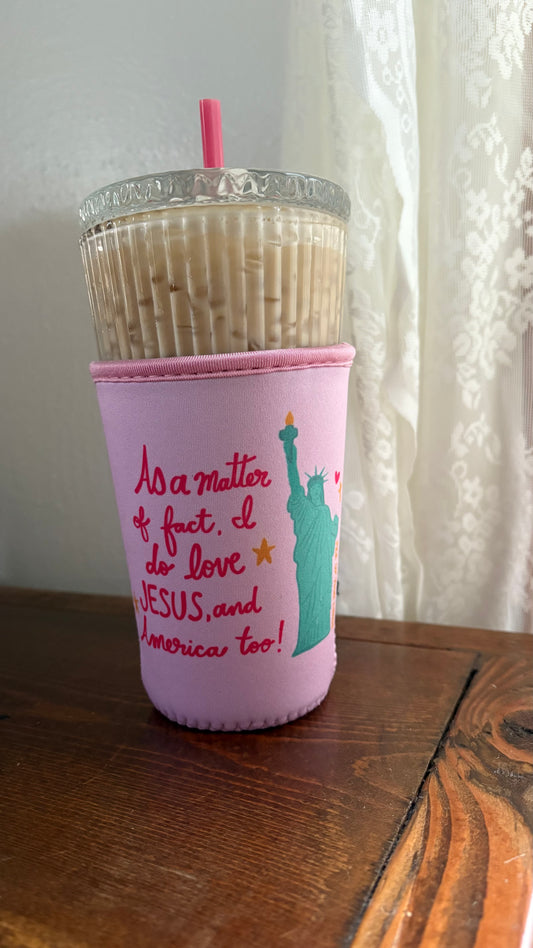 Loves Jesus and America Drink Sleeve