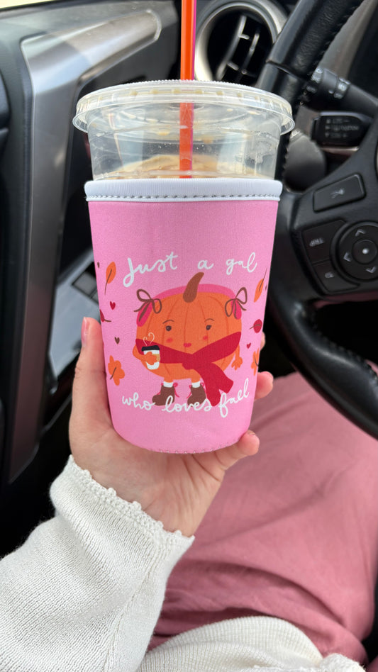 Pink Pumpkin Gal Drink Sleeve