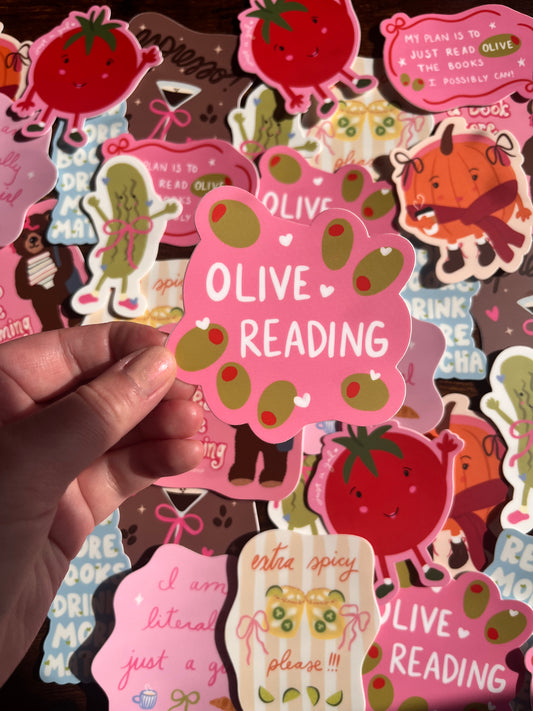Olive Reading Sticker