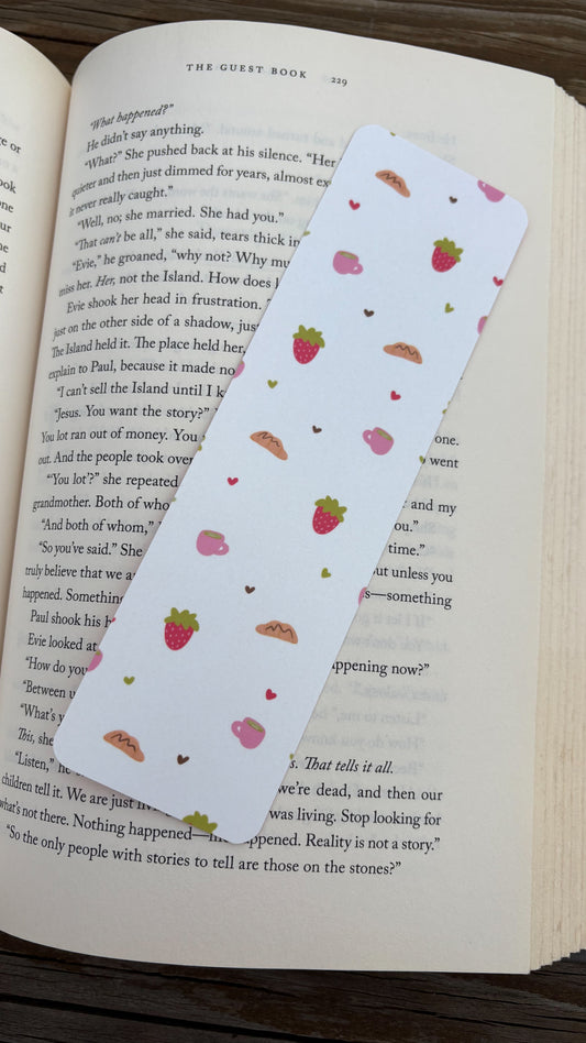 Strawberry Matcha Polka Dot Waterproof Bookmark