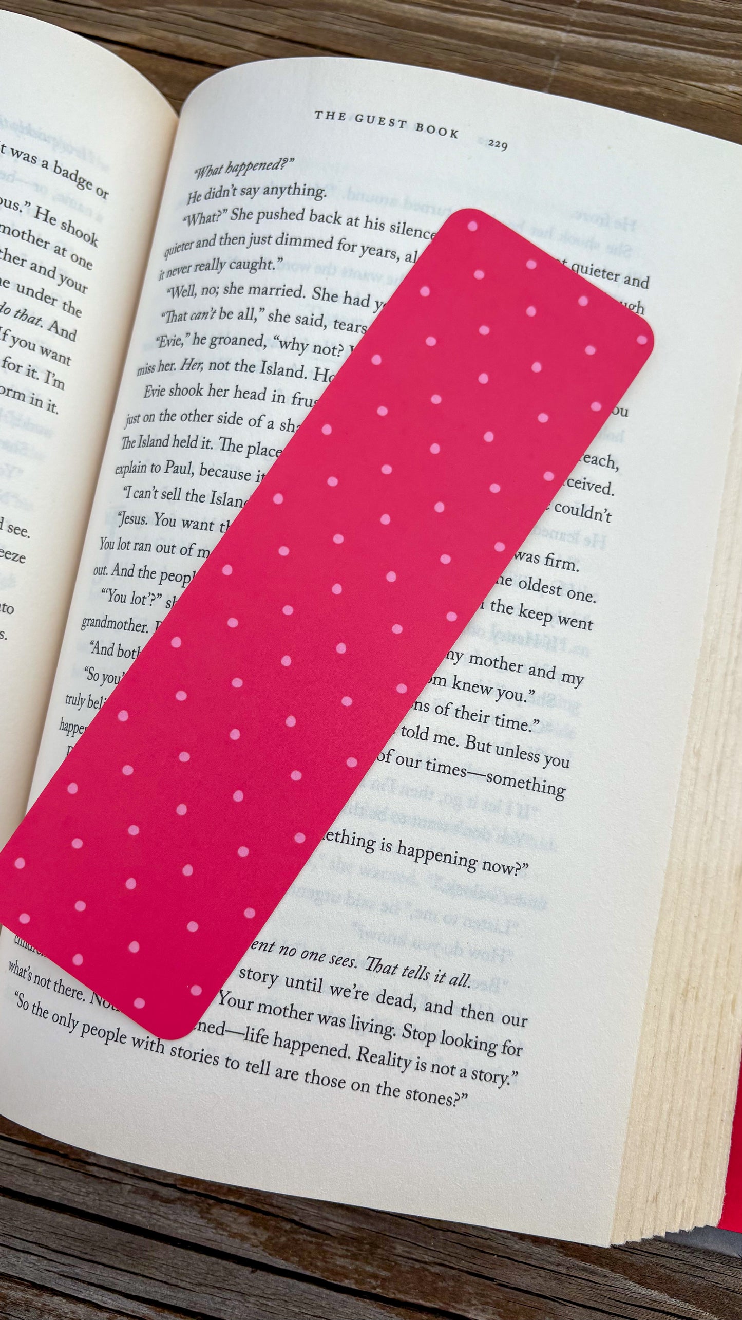 Strawberry Matcha Polka Dot Waterproof Bookmark