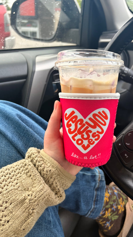 Jesus loves you... like a lot! Drink Sleeve