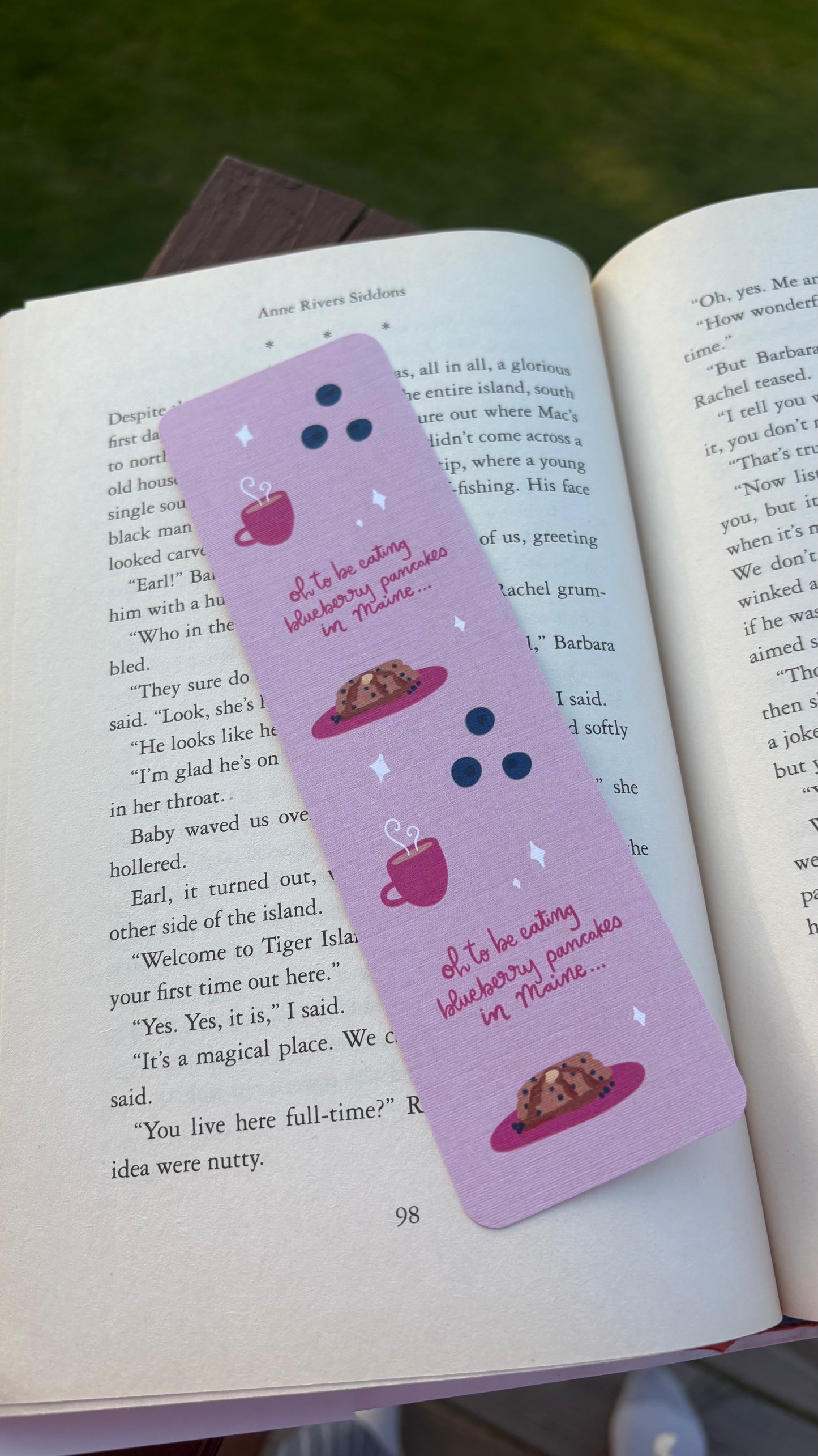 Blueberry Pancakes in Maine Linen Bookmark