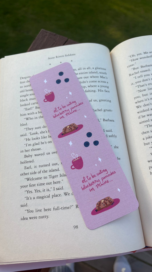 Blueberry Pancakes in Maine Linen Bookmark