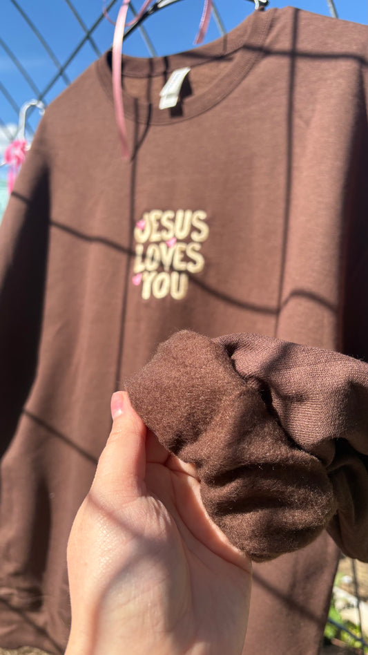 Jesus Loves You Embroidered Crewneck