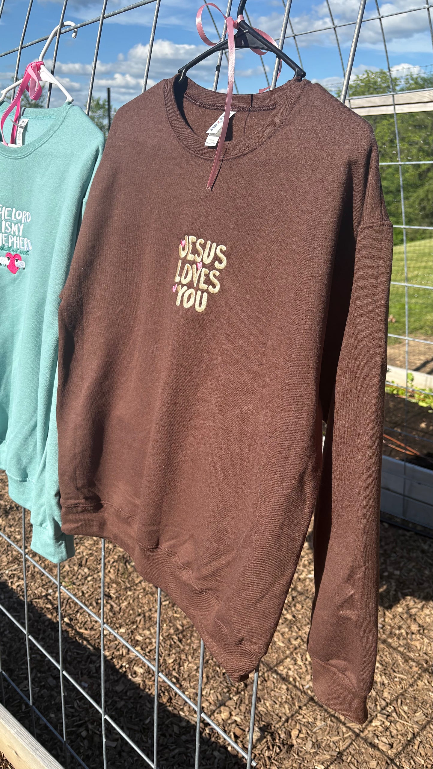 Jesus Loves You Embroidered Crewneck