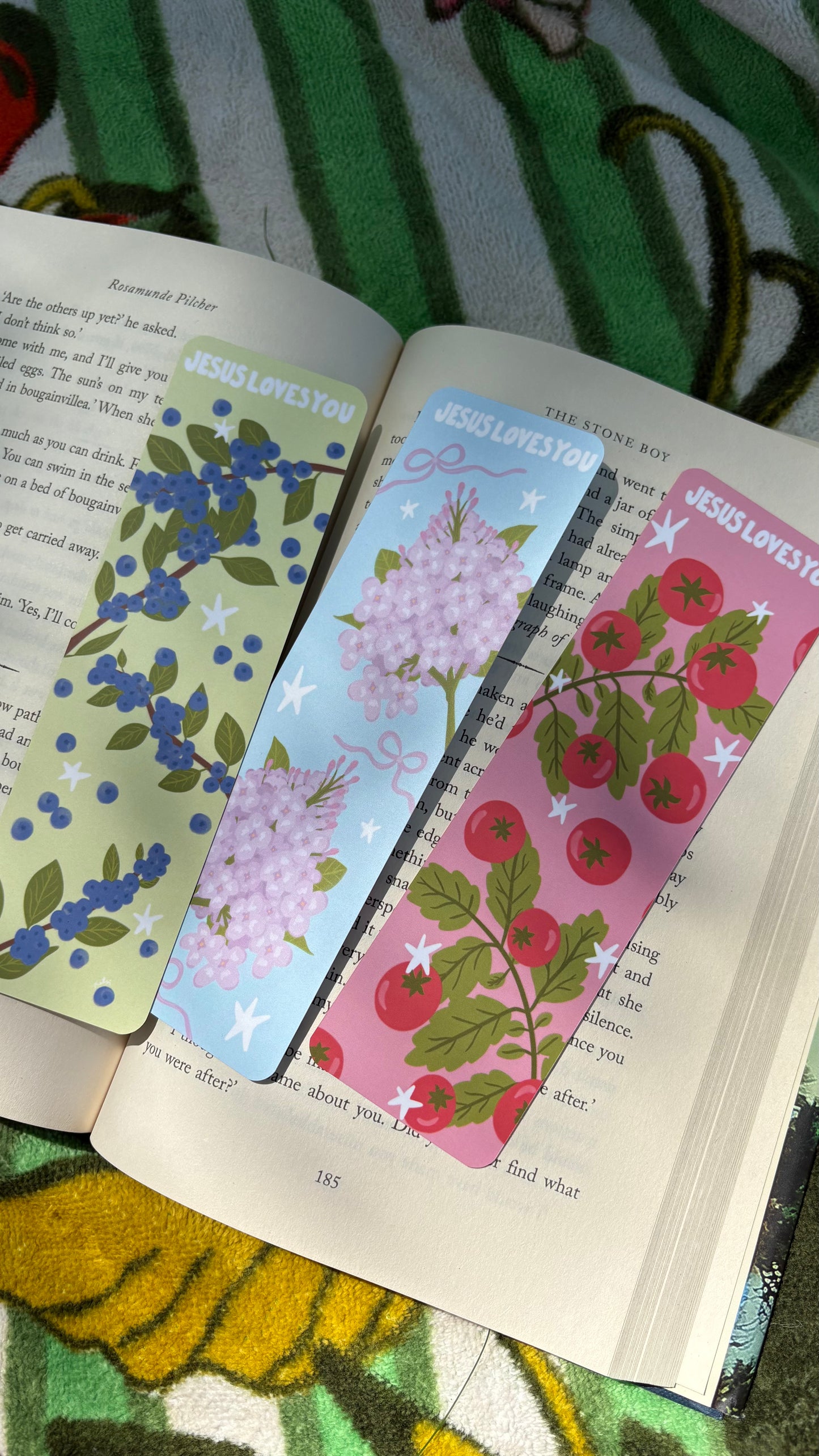 Jesus Loves You Blueberry Waterproof Bookmark