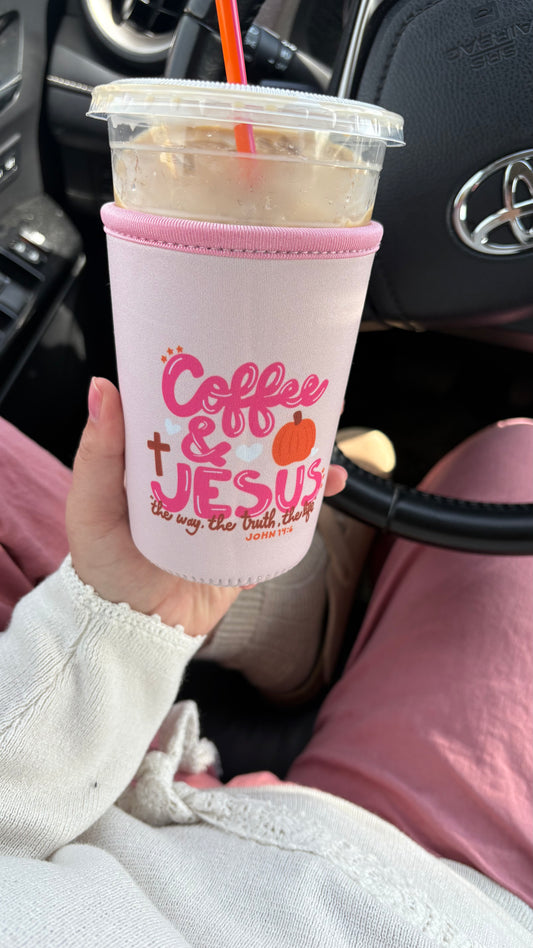 Fall Coffee and Jesus Drink Sleeve