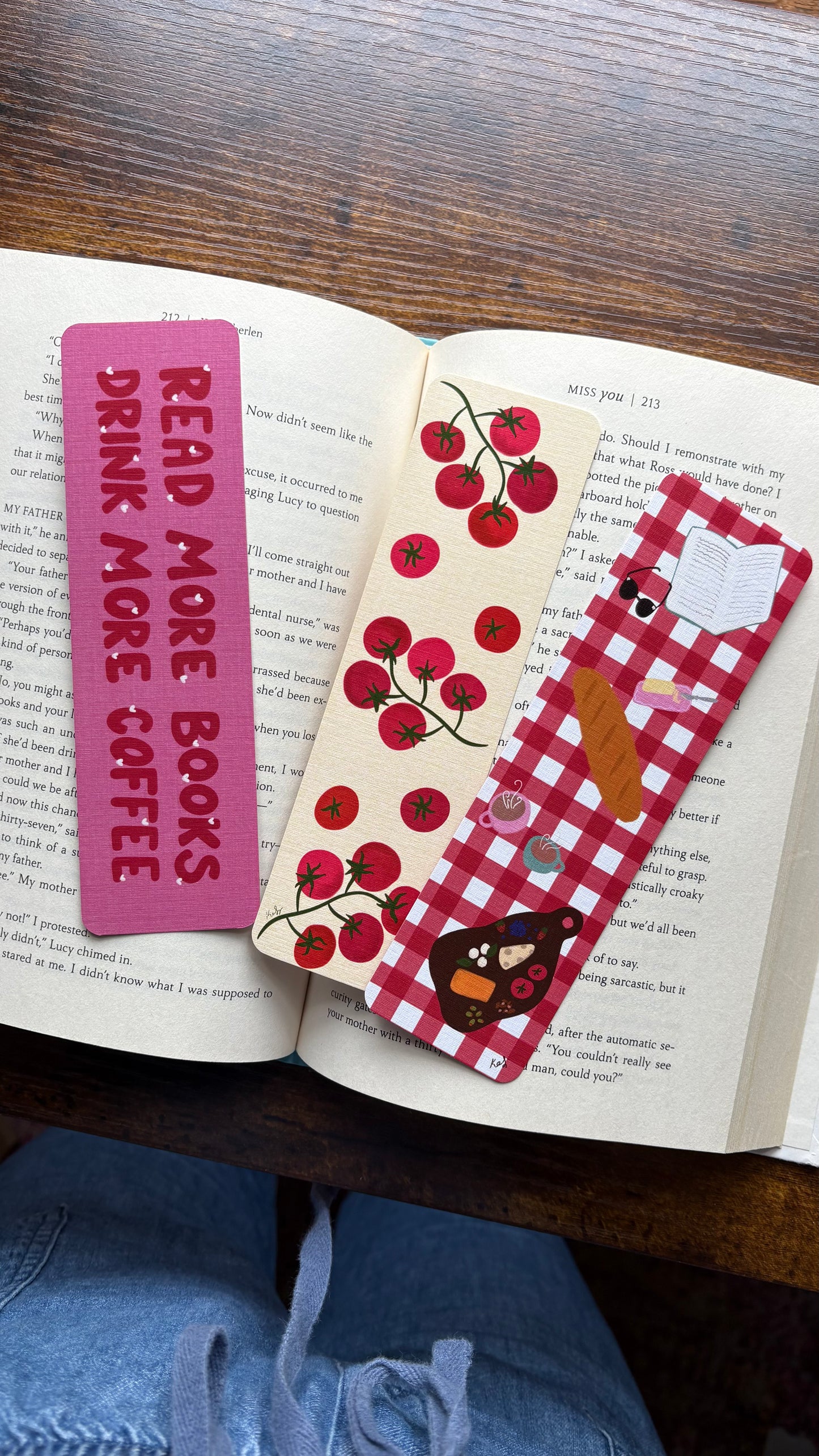 Tomato Picnic Linen Bookmark Set