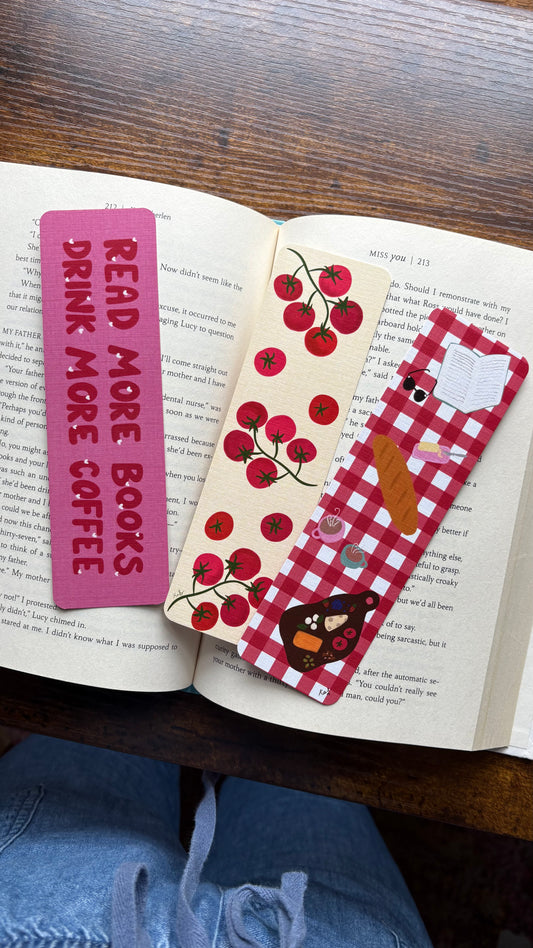 Tomato Picnic Linen Bookmark Set
