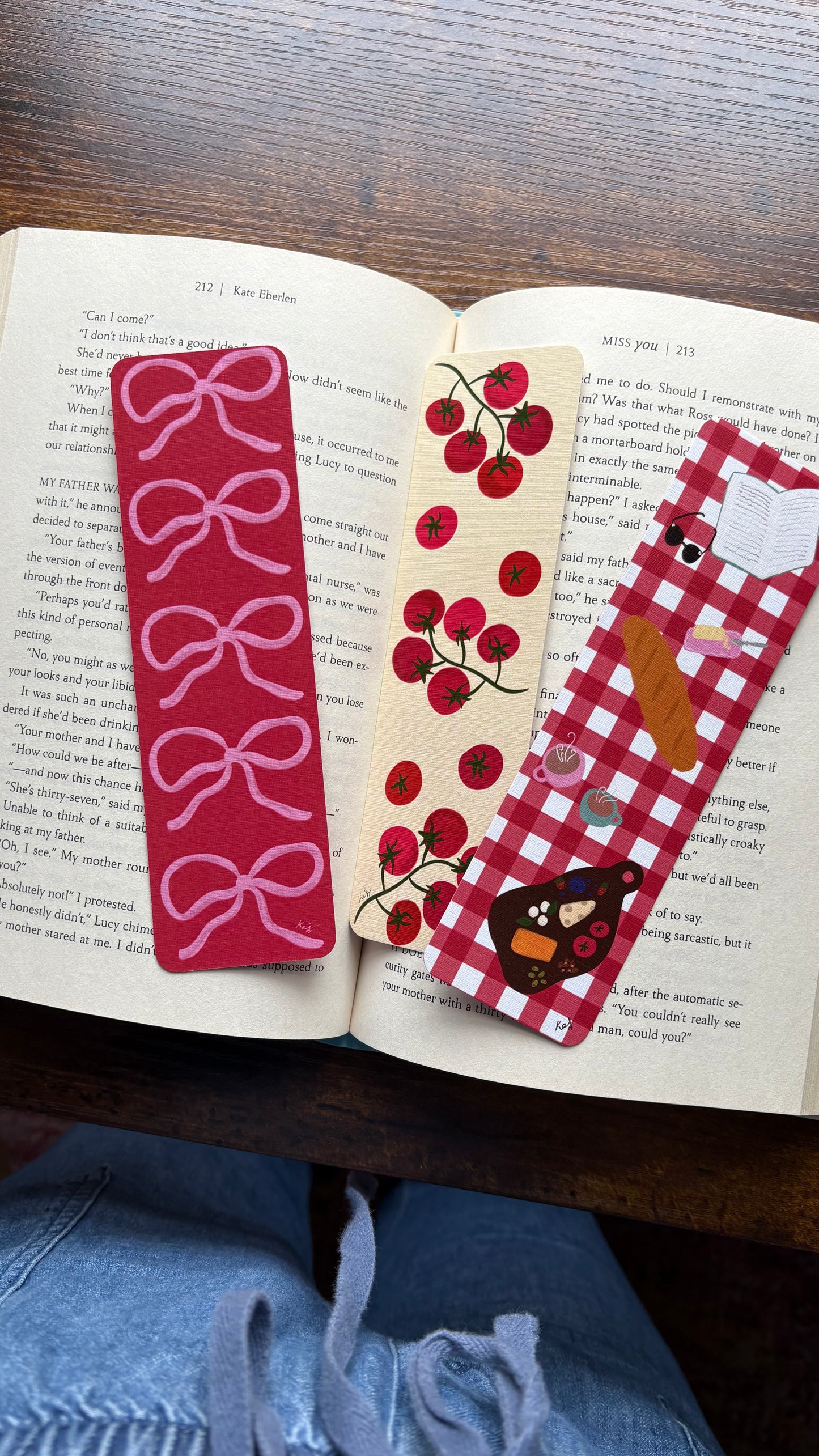 Tomato Picnic Linen Bookmark Set