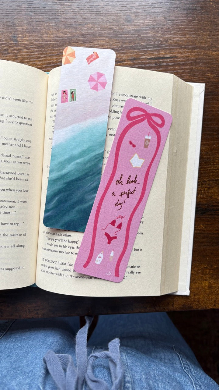 Beachy Bows Linen Bookmark Set
