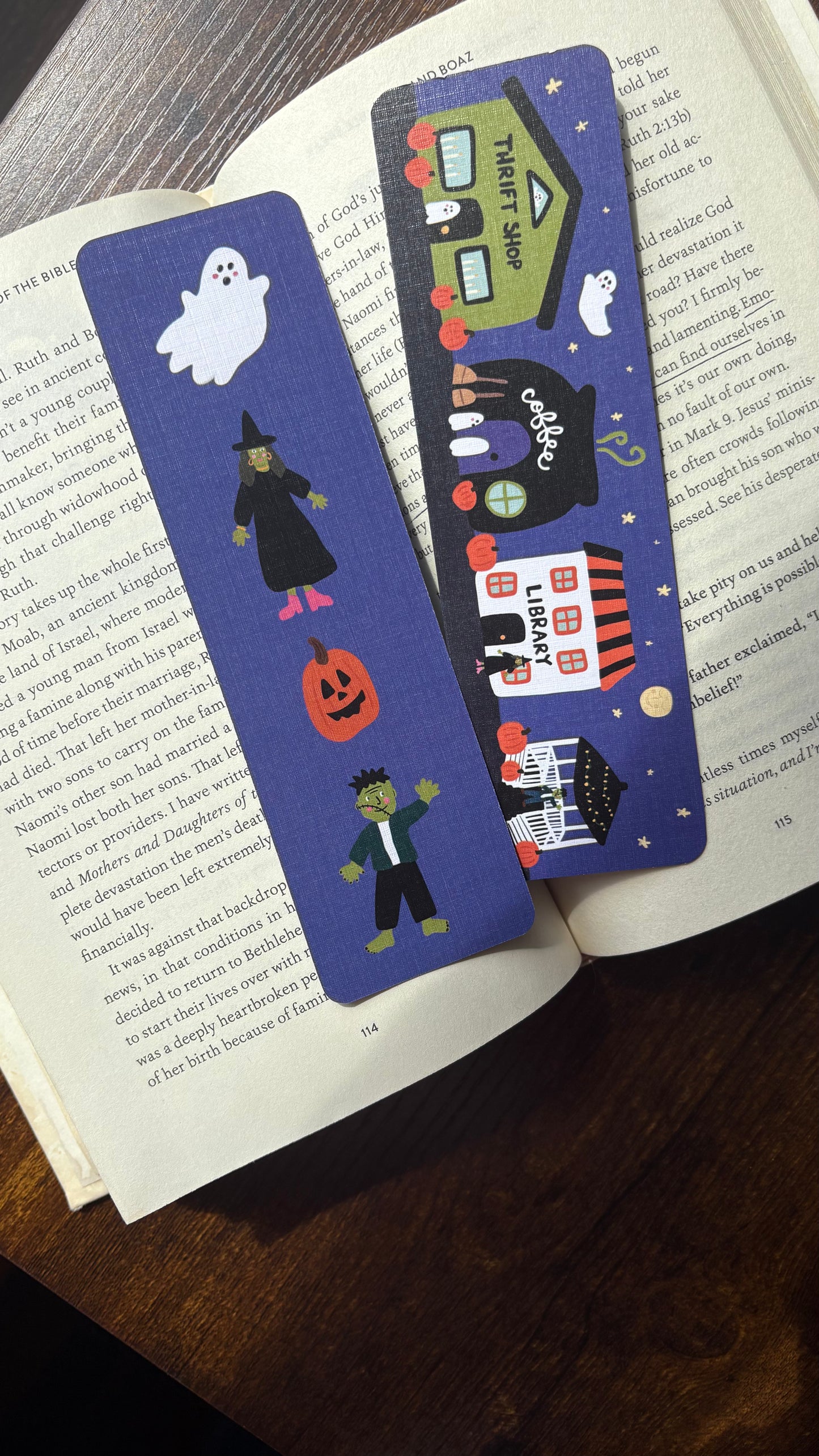 Spooky Town Linen Bookmark Set