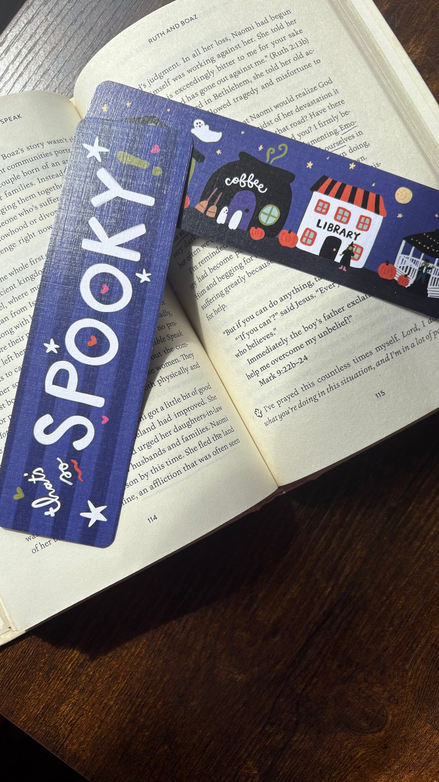 Spooky Town Linen Bookmark Set