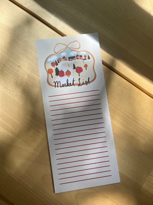 Fall Market List Notepad