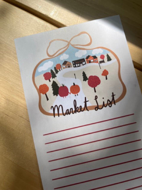 Fall Market List Notepad