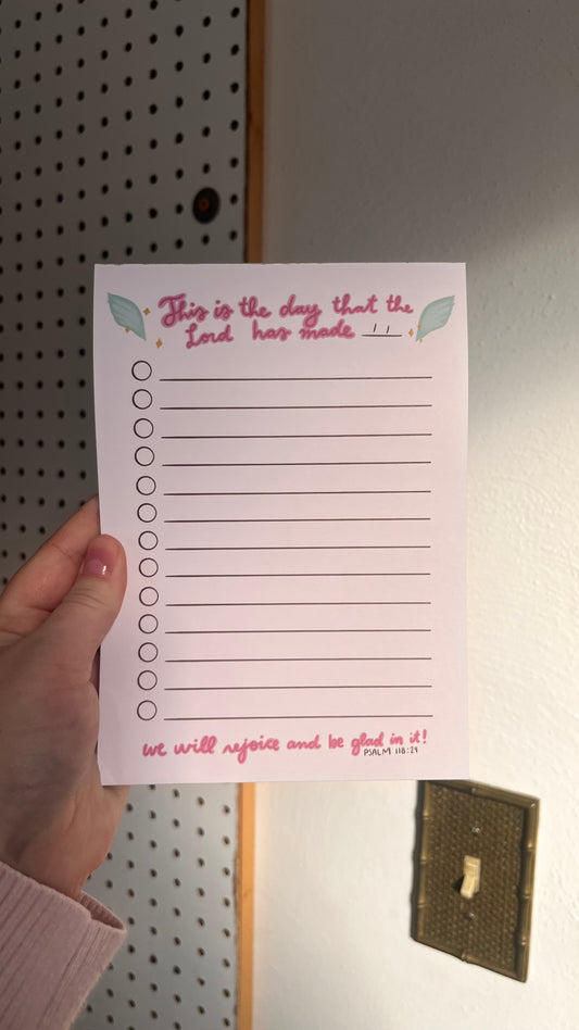 This is the Day To Do Lists Notepad